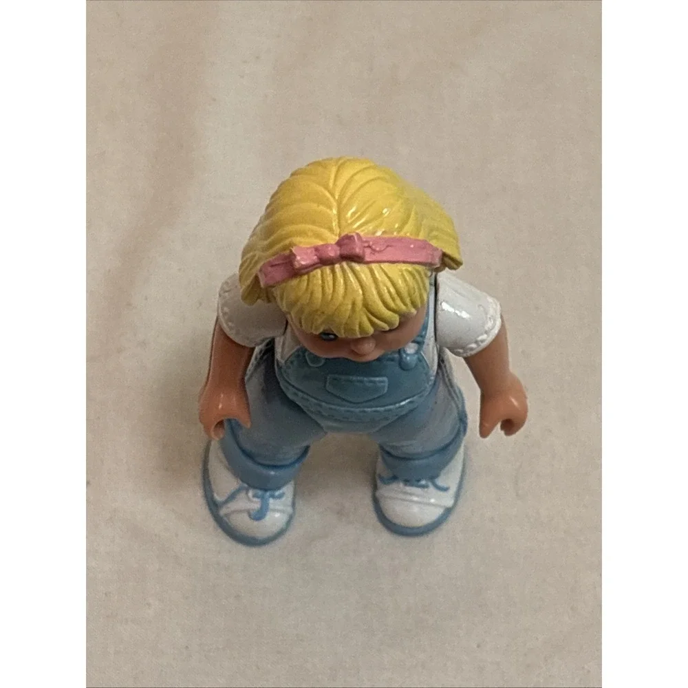 Fisher-Price Loving Family Dream Dollhouse Blonde Girl Blue Bib Overalls 1993